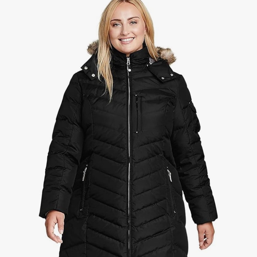 Eddie Bauer Women's Sun Valley Down Parka NWT Black size XL